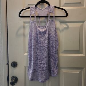 Soybu women's two-tone purple print stretch racer-back tank top Sz M